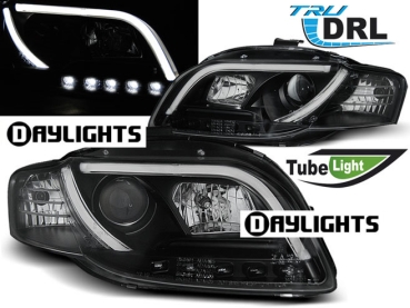 Audi A4 B7 Scheinwerfer Set mit LED Tagfahrlicht Black V2