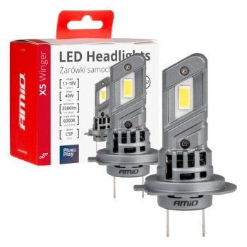 Amio H7 / H18 LED Headlight X5 Winger Series 6000K Duobox