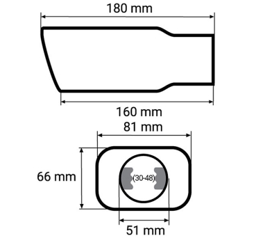 Vertex Edelstahl Auspuffblende Chrome MT015