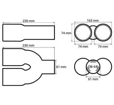 Preview: Vertex Edelstahl Auspuffblende Chrome MT008