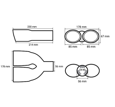 Preview: Vertex Edelstahl Auspuffblende Chrome MT010