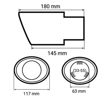 Preview: Vertex Edelstahl Auspuffblende Chrome MT014