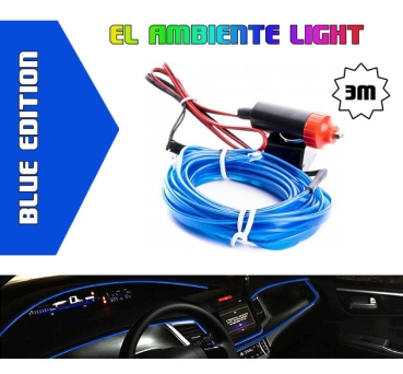 LED Ambientebeleuchtung Innenraum EL Lichtleiste 3m Blau