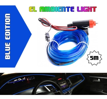 LED Ambientebeleuchtung Innenraum EL Lichtleiste 5m Blau