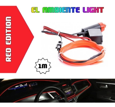 LED Ambientebeleuchtung Innenraum EL Lichtleiste 1m Rot