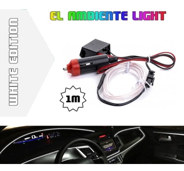 LED Ambientebeleuchtung Innenraum EL Lichtleiste 1m Weiß