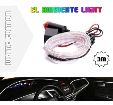 LED Ambientebeleuchtung Innenraum EL Lichtleiste 3m Weiß
