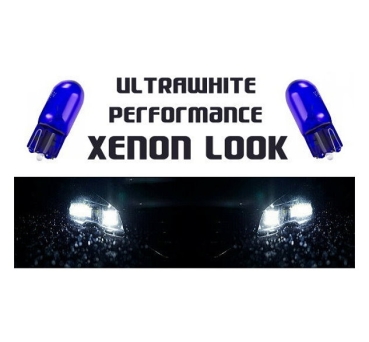 HOALTE W5W T10 6200K Ultra White Xenon Look Duo