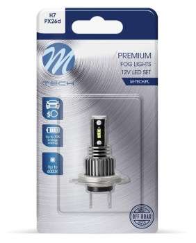 M-Tech H7 LED Fog Lights 12V 6000K Cool White Blister