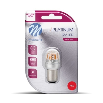 M-Tech P21/5W BAY15d 15x Osram LED Canbus Platinum Rot Red