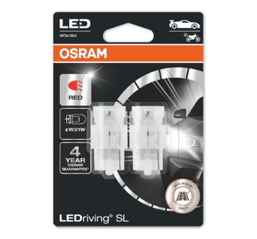 Osram LEDriving SL W21W T20 Retrofit Red Duoblister