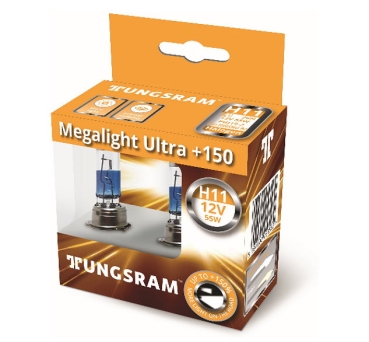 Tungsram H11 Megalight Ultra +150 12V Duobox