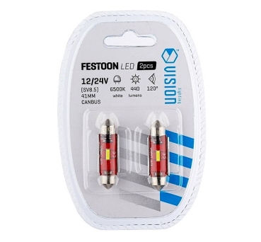 VISION C5W LED 41mm Nonpolar 6000K Canbus Soffitte Duoblister