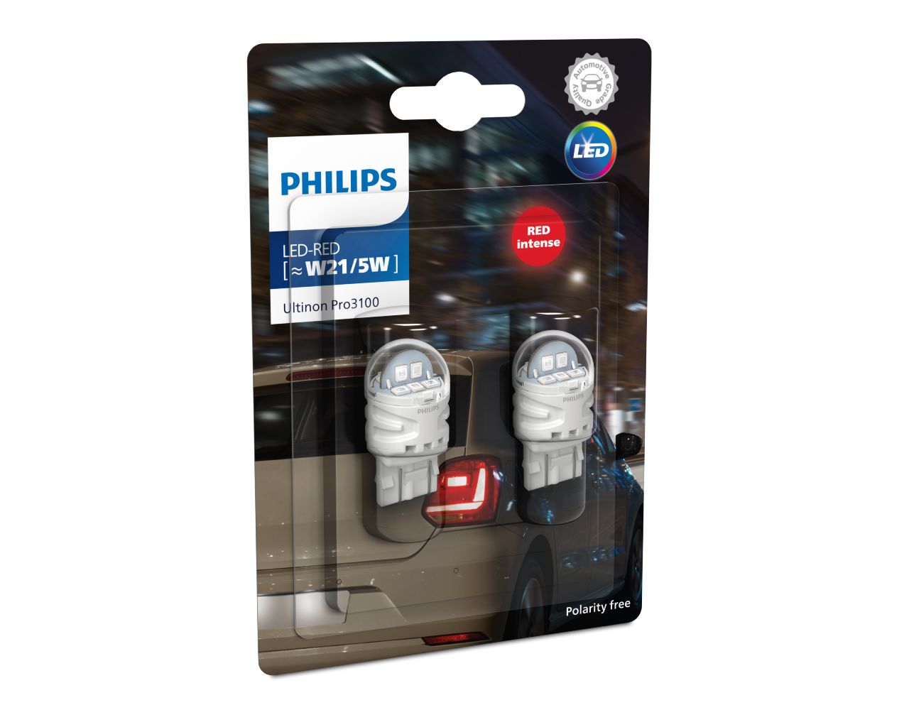 Daylights Austria - Philips W21/5W T20 LED Ultinon Pro3100 SI Rot Red  Intense