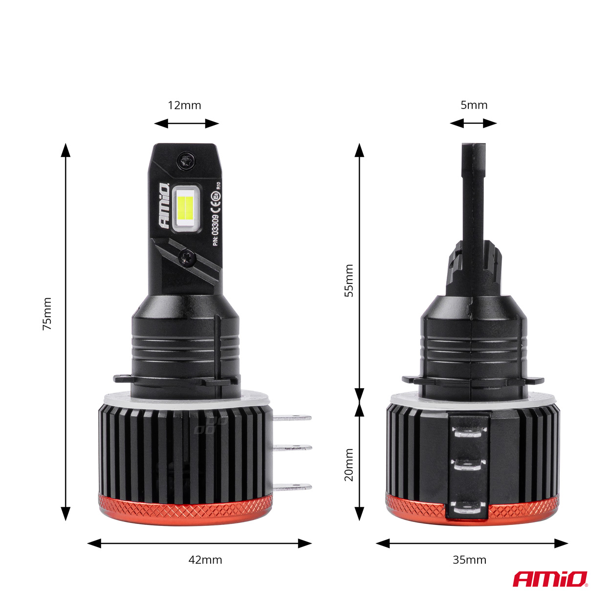 Daylights Austria - AMiO H15 LED X3 Series Headlight +400% Canbus 6500K  Duobox