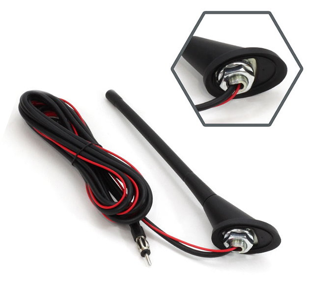 AMiO Auto Radio Dach Antenne 18cm mit Verstärker