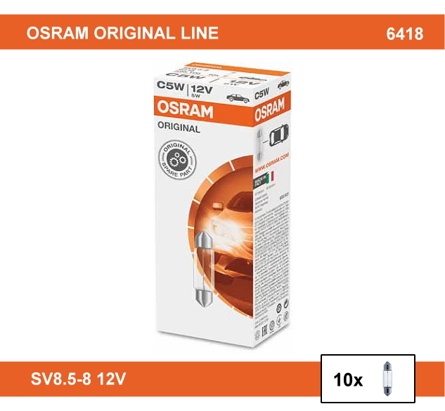 Daylights Austria - Osram C5W Original Line 12V 5W 6418 (10Stk.)