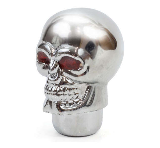 Metall Totenkopf silbern  Briefbeschwerer Skull  7cm Paperwight Schaltknauf 