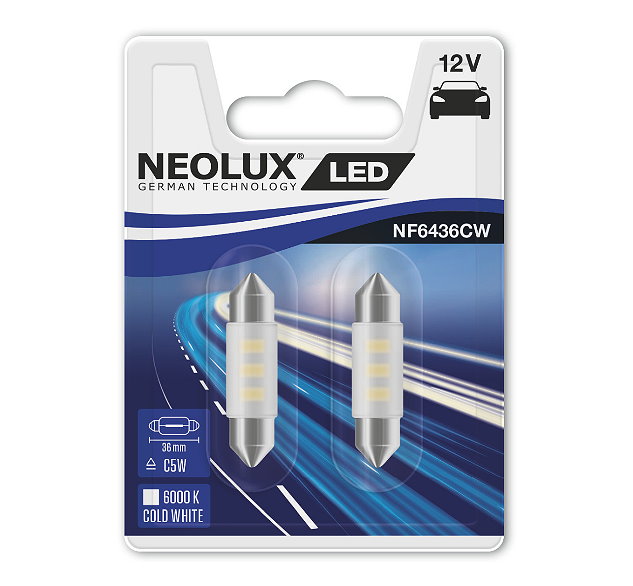 Daylights Austria - Neolux by Osram C5W 36mm LED Cold White 6000K Soffitte  Duoblister