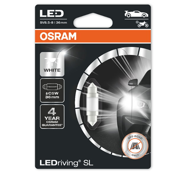 Daylights Austria - Osram LEDriving SL C5W 36mm Soffitte 6000K White Blister