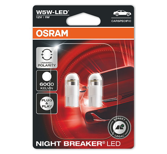 Daylights Austria - Osram W5W T10 LED Night Breaker 6000K mit