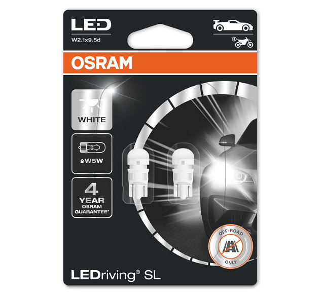 Daylights Austria - Osram LEDriving SL W5W T10 Retrofit 6000K White  Duoblister