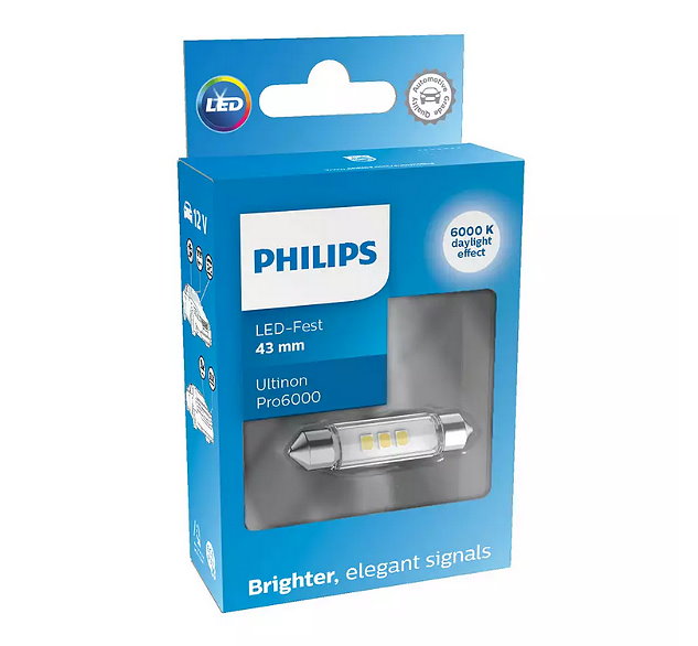 Daylights Austria - Philips C5W 43mm LED Ultinon Pro6000 SI 6000K