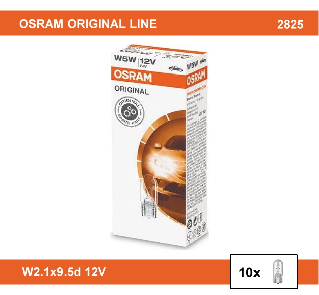 Daylights Austria - Osram W5W Original Line 12V 5W 2825 (10Stk.)