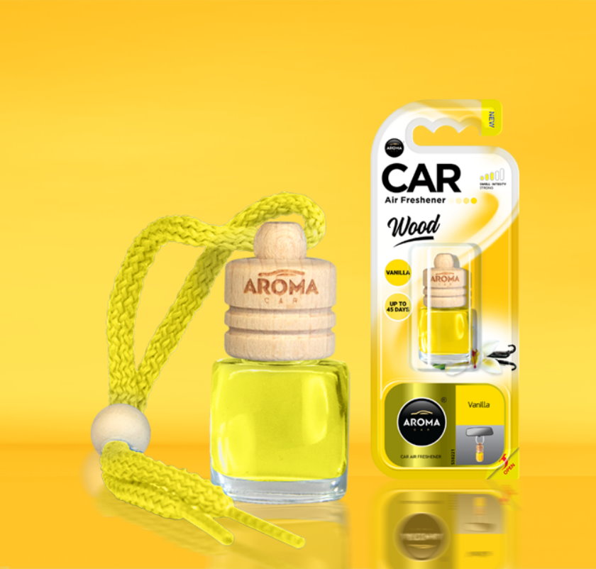 Aroma Car Air Freshener Mini Wood Vanilla, 2 ml : : Automotive