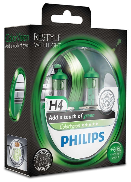 Philips H4 ColorVision grün 12342CVPGS2 (2Stk.)