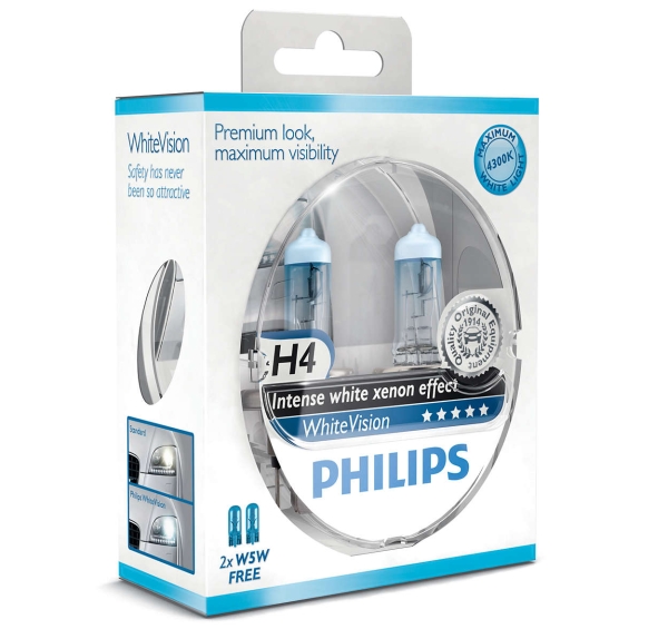 Philips H4 WhiteVision 12342WHVSM (2Stk.)