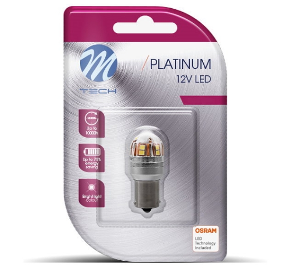 M-Tech P21W BA15s 15x Osram LED Canbus Platinum Weiß White