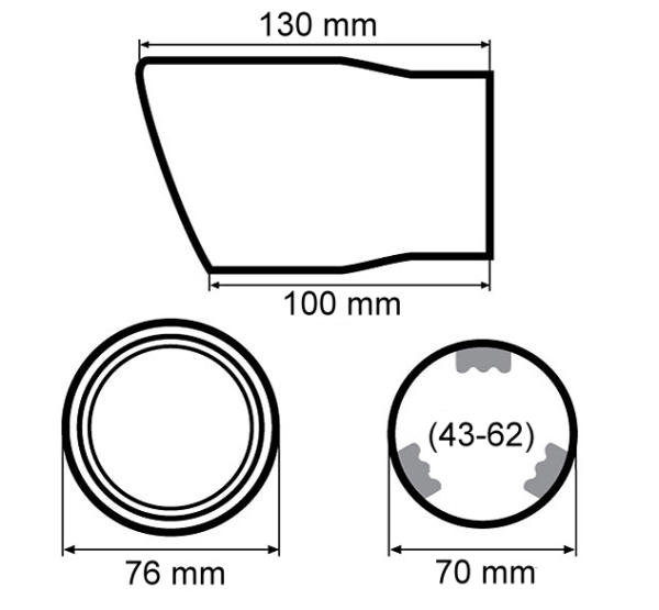 Vertex Edelstahl Auspuffblende Chrome MT017