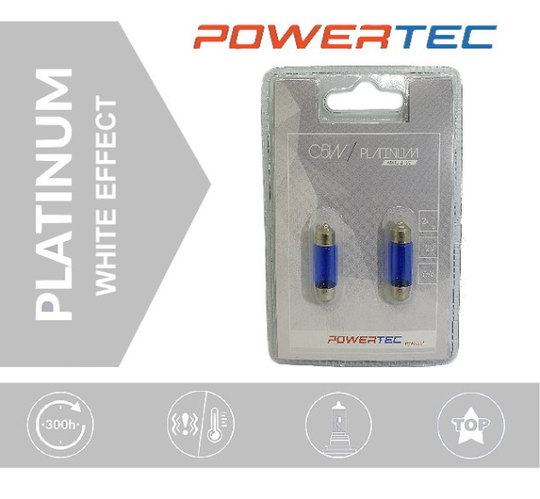 Powertec C5W 36mm Halogen Platinum White Effect (2Stk.)