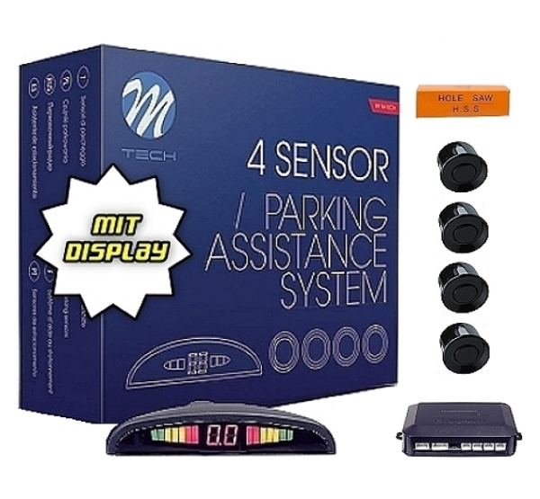 M-Tech Einparkhilfe PDC mit LC - Display schwarz 22mm