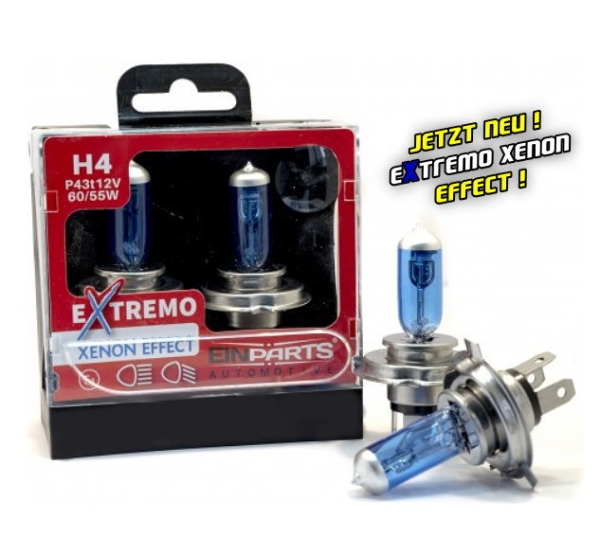 EinParts H4 EXTREMO 100% Xenon Effect 8500K Xenon Look Optik