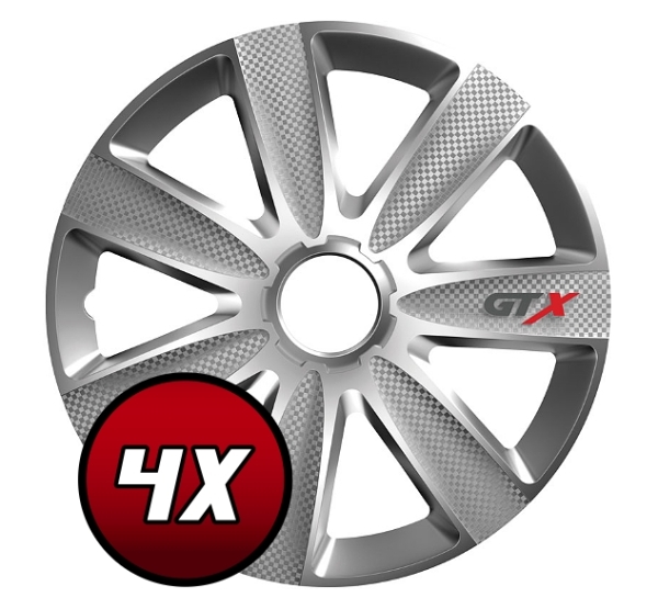 Radkappen GTX Carbon Silver 16 Zoll 4er Set