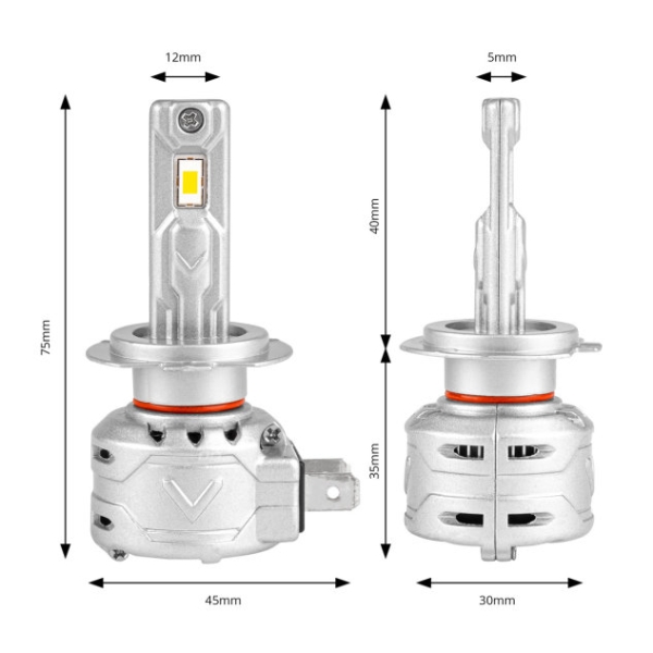 AMiO H7 LED Canbus Headlight +400% X2 Series 6500K Duobox