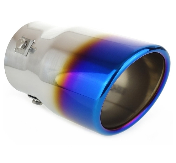 Vertex Edelstahl Auspuffblende Blau & Chrome MT007BLC