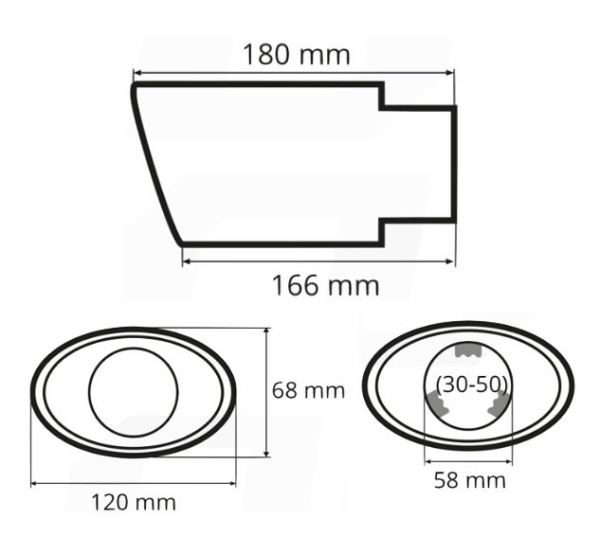 Vertex Edelstahl Auspuffblende Chrome MT023