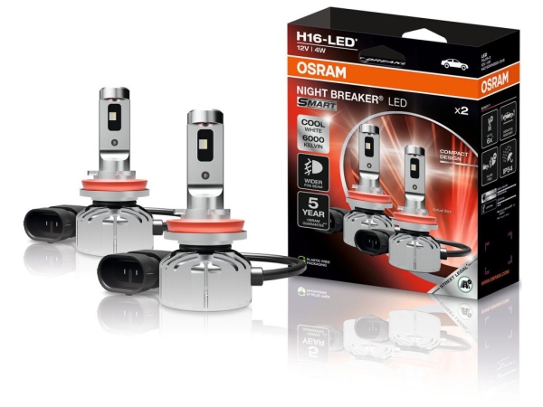 Osram H16 LED Night Breaker Smart LED Foglight 6000K mit Straßenzulassung