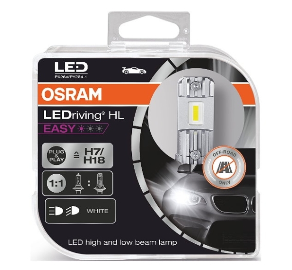 Daylights Austria - Osram H7 / H18 LEDriving HL EASY Headlight 6000K Duobox