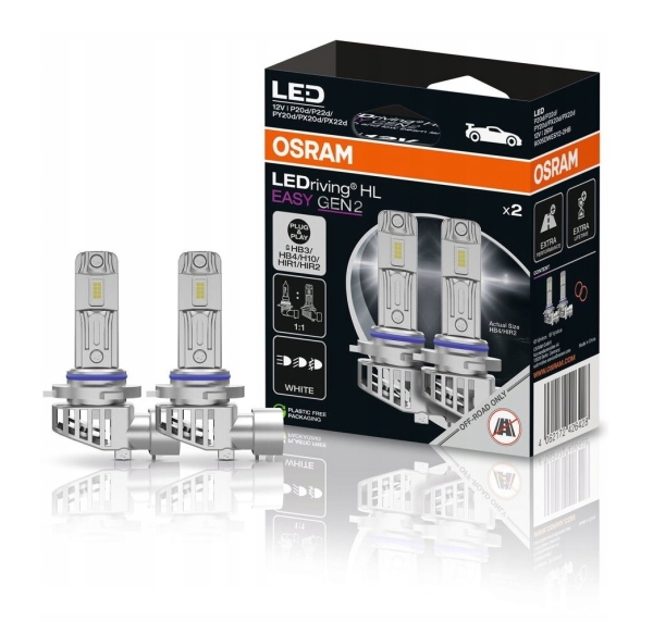 Osram HB3 / HB4 / H10 / HIR1 / HIR2 LEDriving HL EASY GEN2 HB4 HIR2 LED 6000K Duobox