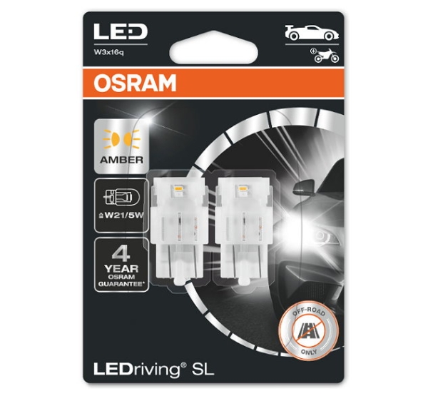 Osram LEDriving SL W21/5W T20 Retrofit Amber Duoblister