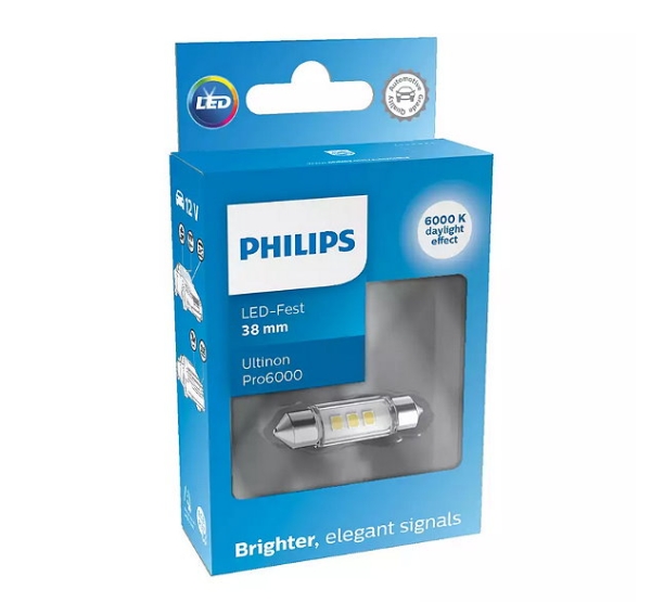 Philips C5W 38mm LED Ultinon Pro6000 SI 6000K Soffitte