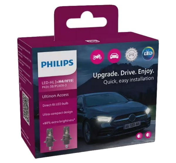 Philips H4 / H19 LED Ultinon Access Headlight 6000K Duobox