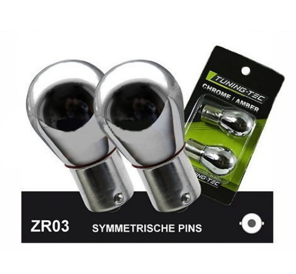 Tuning-Tec P21W Halogen Chrome Blinker Birne BA15s Duoblister
