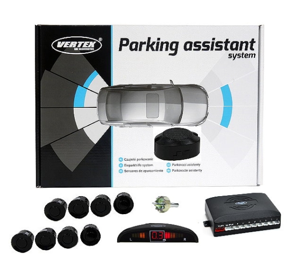 Vertex Einparkhilfe 8 Sensoren PDC mit LC - Display schwarz