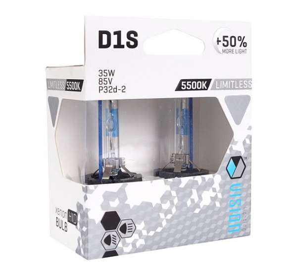VISION D1S Xenon +50% Limitless White 5500K Duobox