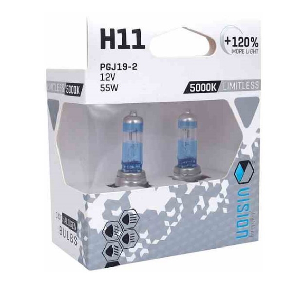 VISION H11 Limitless White 5000K Xenon Effect +120% Duobox